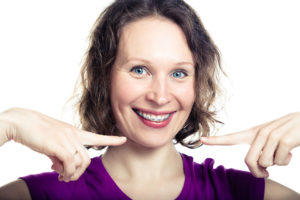 adult woman wearing braces