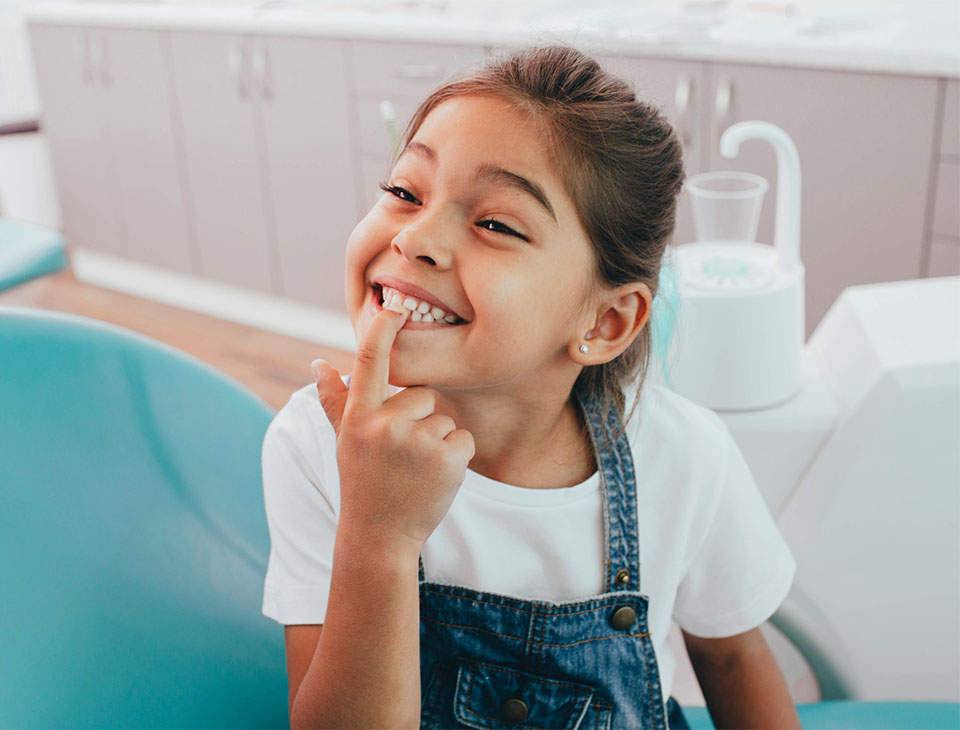 Cute girl at the dentist